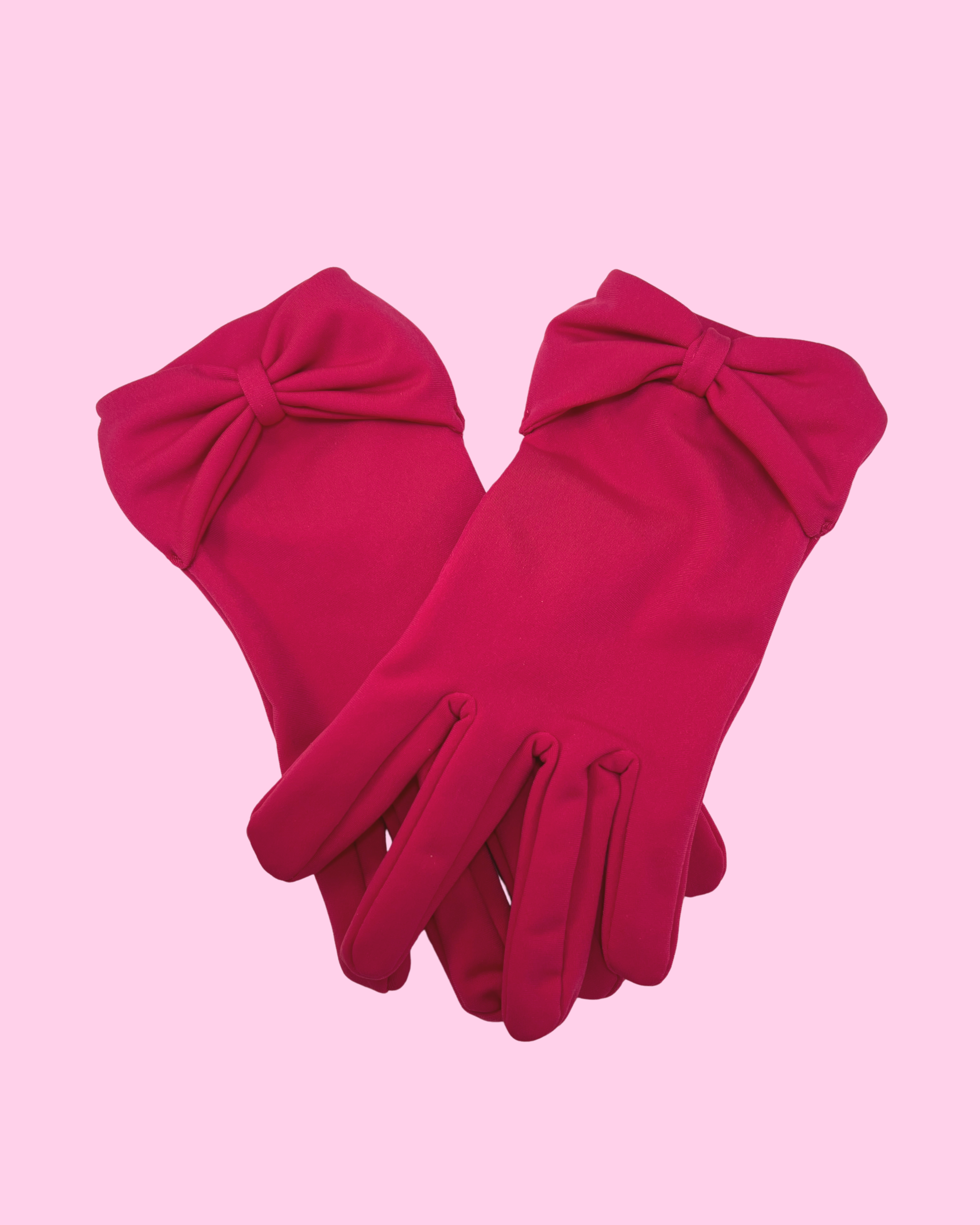 BOW GLOVES PINK