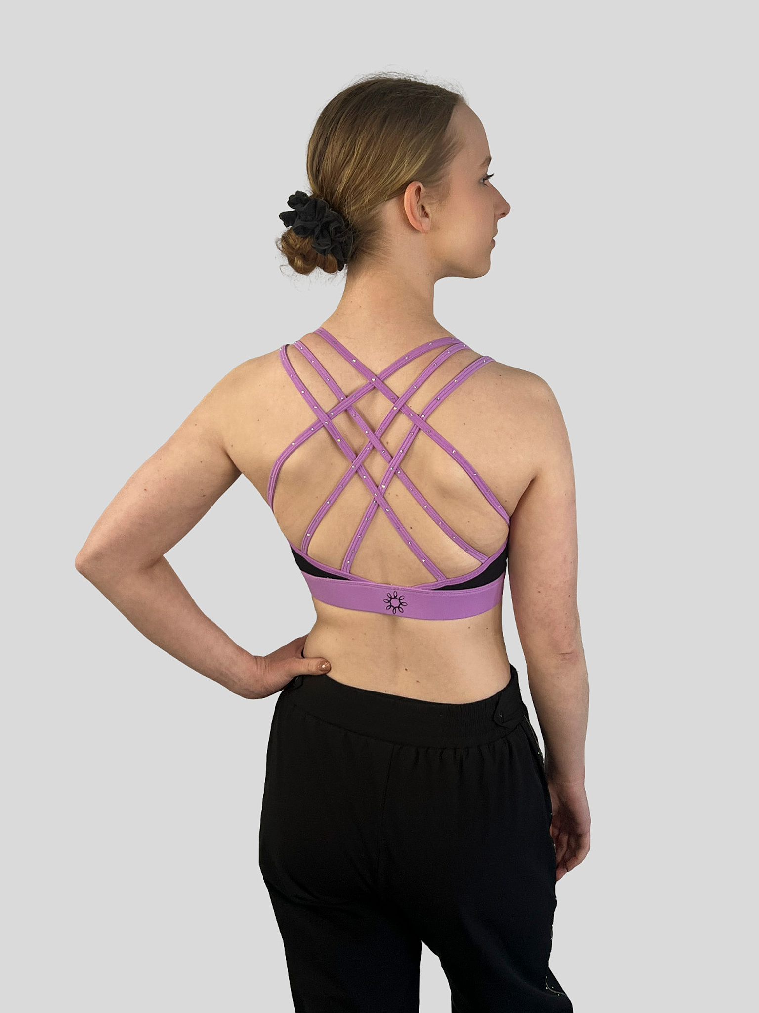 Strappy Sports Bra Purple