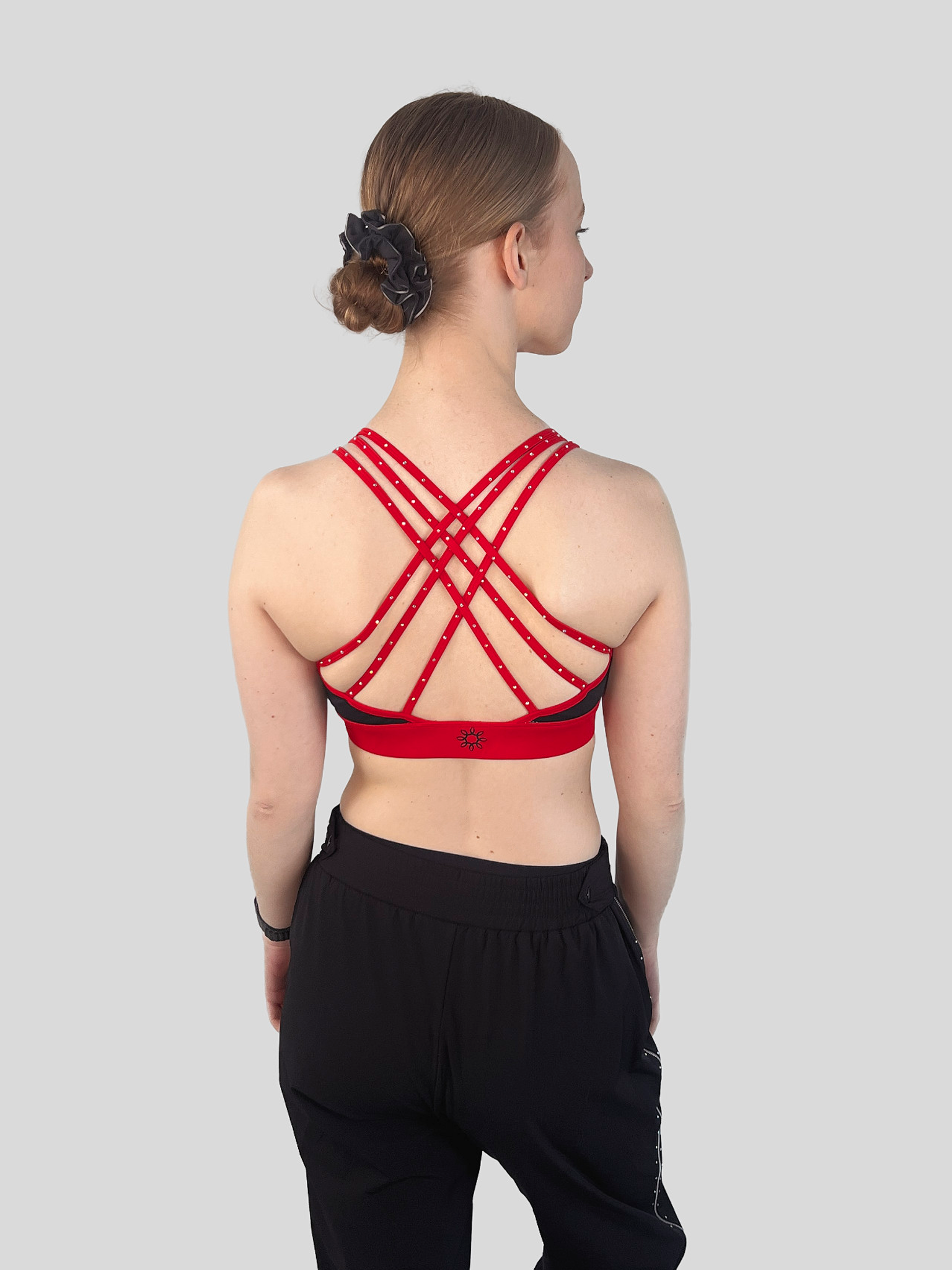 Strappy Sports Bra Black/Red