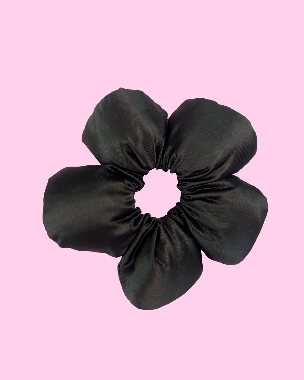 Thumbnail: Black Floral Hair Scrunchie