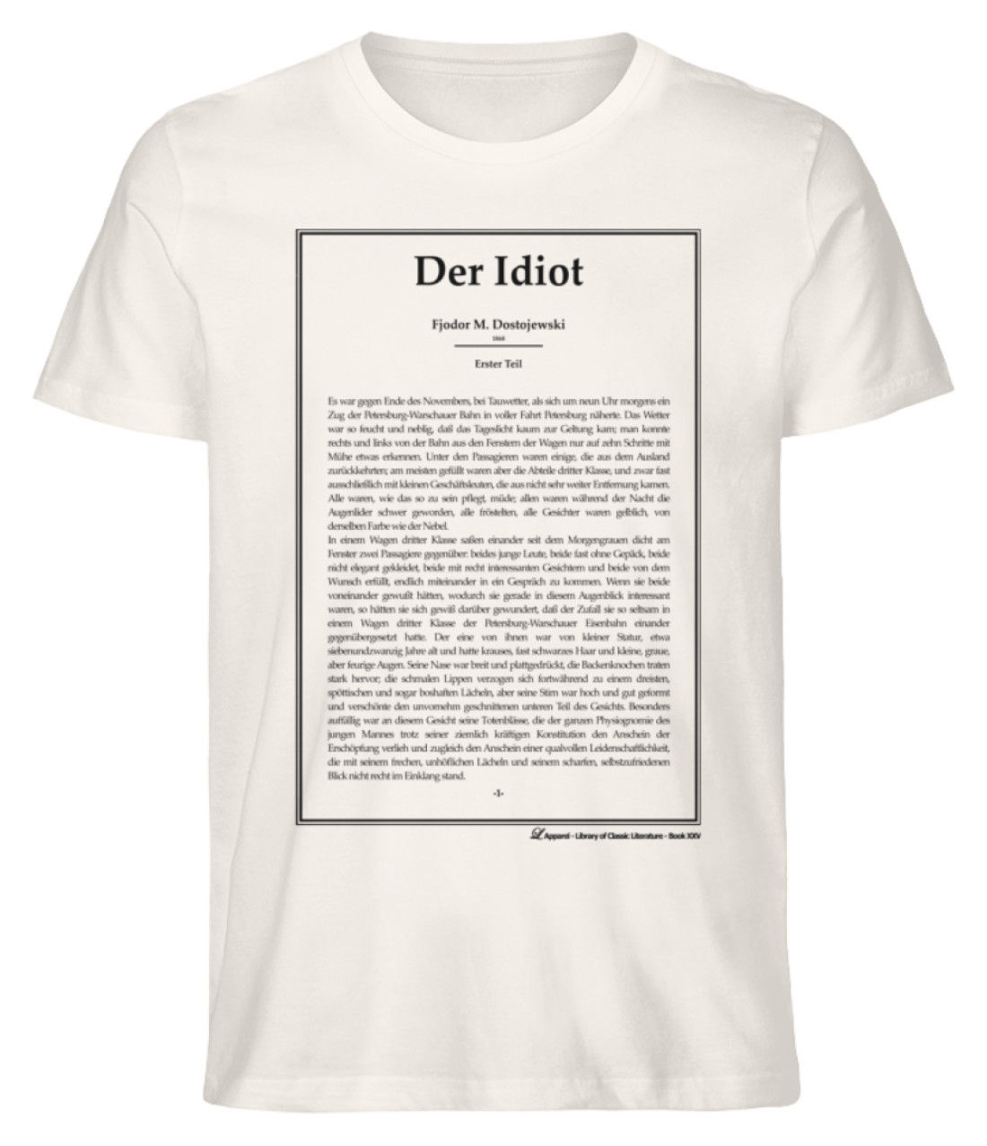 Der Idiot (Fjordor Dostojewski), DE  - Herren Shirt