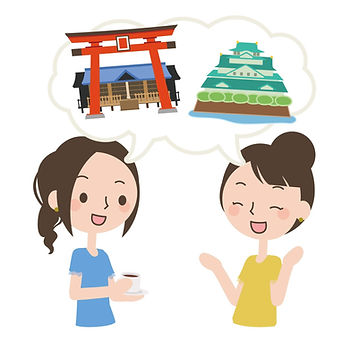 観光計画を立てる2人