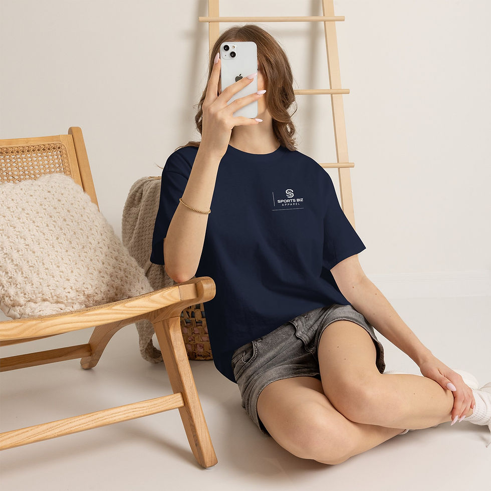 サムネイル： Sports Biz Apparel Minimal New Logo T‑Shirt — Small Chest Graphic Black Tee