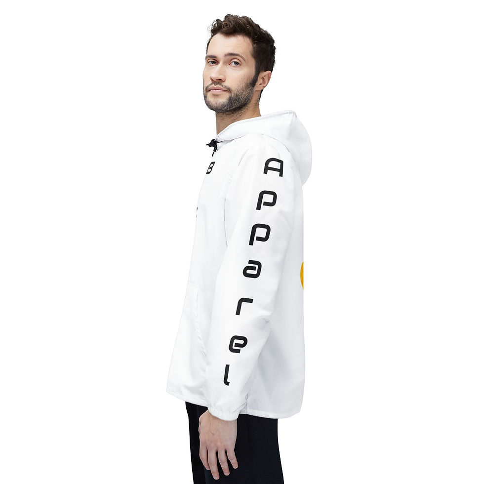 サムネイル： Sports Biz Apparel Windbreaker Jacket — Vertical Text Front & Logo at the Back