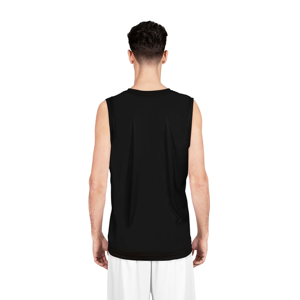 サムネイル： Sports Biz Apparel Basketball Jersey — Black Logo Athletic Tank