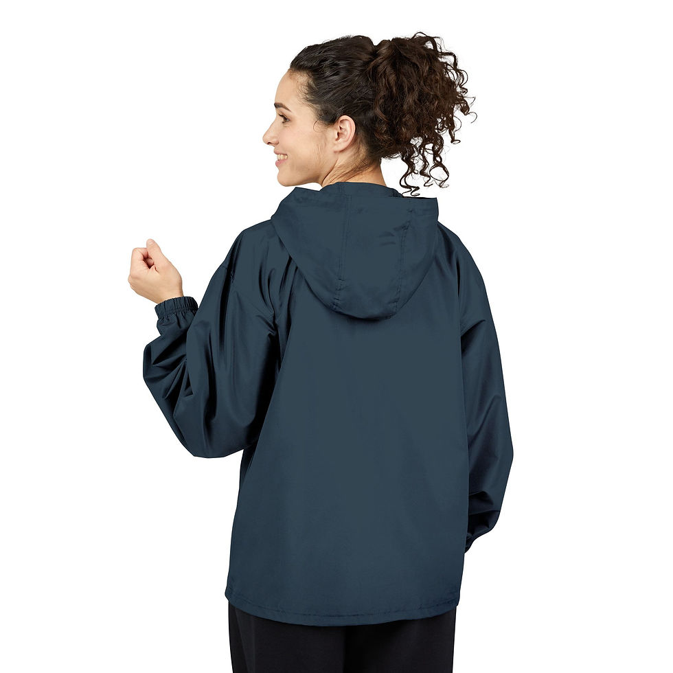 Thumbnail: Anorak Jacket — Packable Navy Windbreaker with Sports Biz Apparel Logo