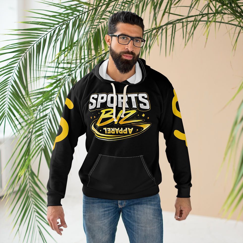 Thumbnail: Sports Biz Apparel Hoodie — Black & Yellow Logo Pullover
