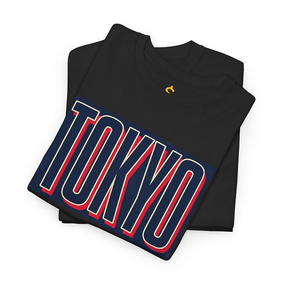 Thumbnail: Sports Biz Apparel Tokyo Graphic Tee — Retro Navy & Red City Logo