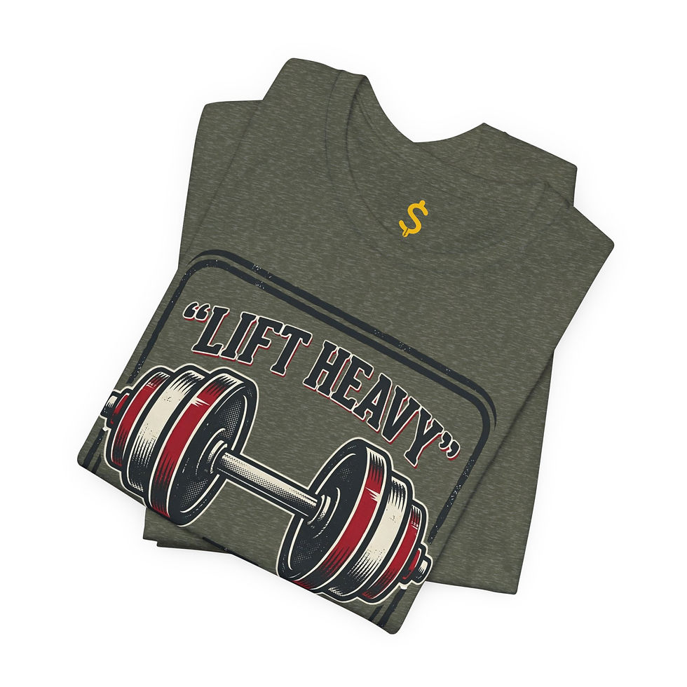 Thumbnail: Sports Biz Apparel 'Lift Heavy' Barbell Gym Tee — Weightlifting Fitness T‑Shirt