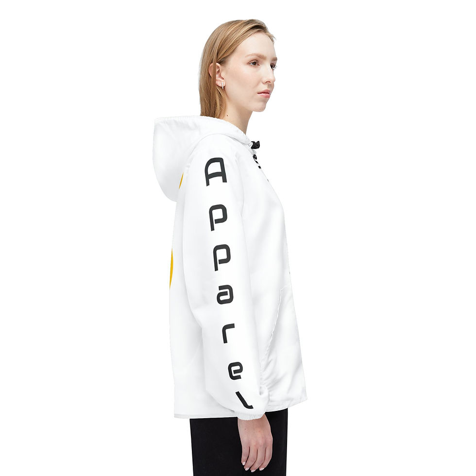 サムネイル： Sports Biz Apparel Windbreaker Jacket — Vertical Text Front & Logo at the Back