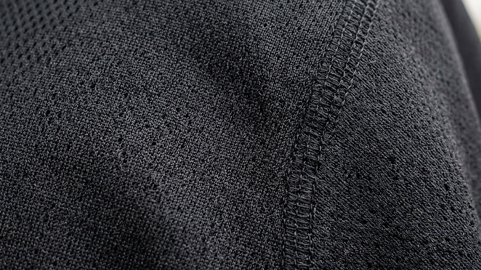 Close-up view of sports apparel fabric texture