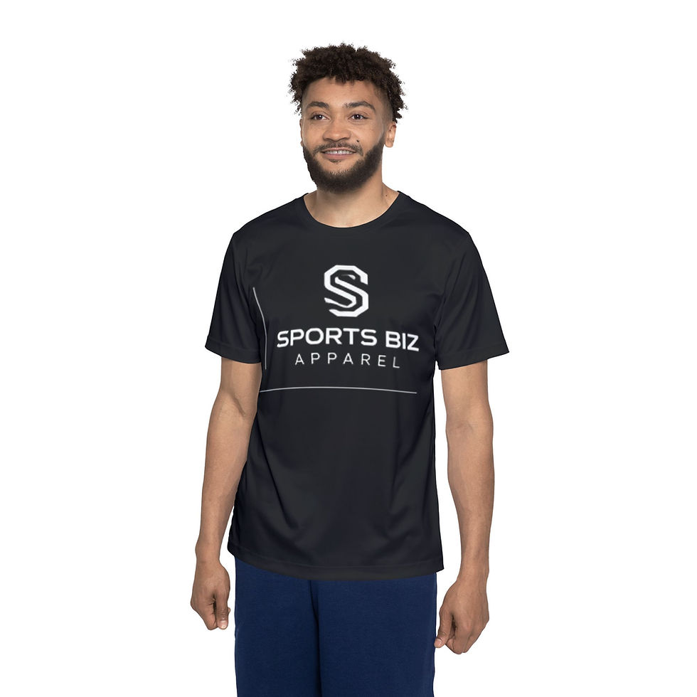 Thumbnail: Men's Sports Jersey — 'Sports Biz Apparel' Black Athletic Tee