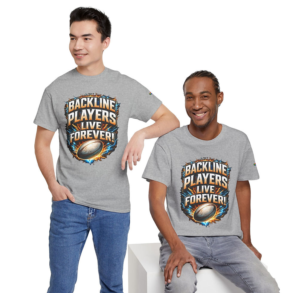 Miniature : Backline Players Live Forever Rugby T-Shirt - Sports Biz Apparel Sports Gear