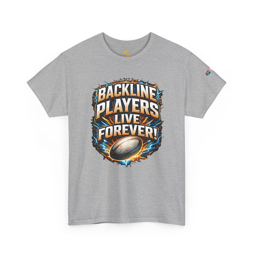 Miniature : Backline Players Live Forever Rugby T-Shirt - Sports Biz Apparel Sports Gear