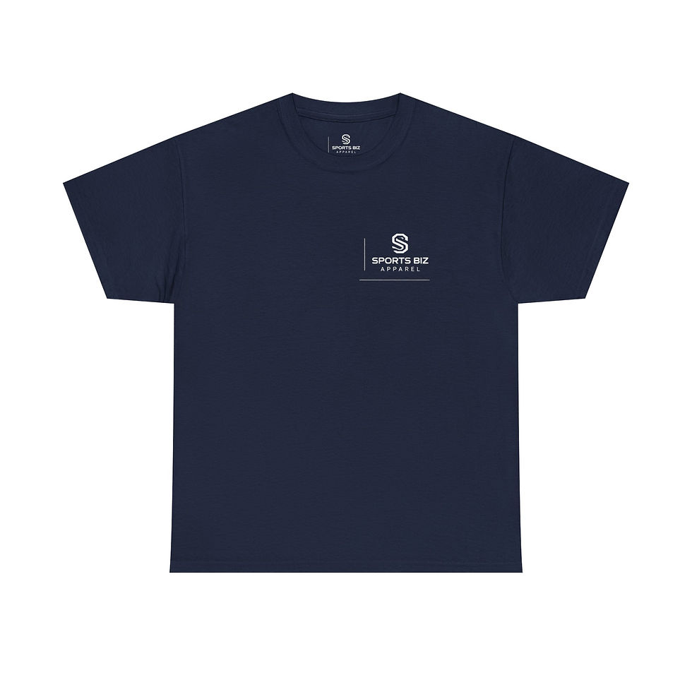サムネイル： Sports Biz Apparel Minimal New Logo T‑Shirt — Small Chest Graphic Black Tee