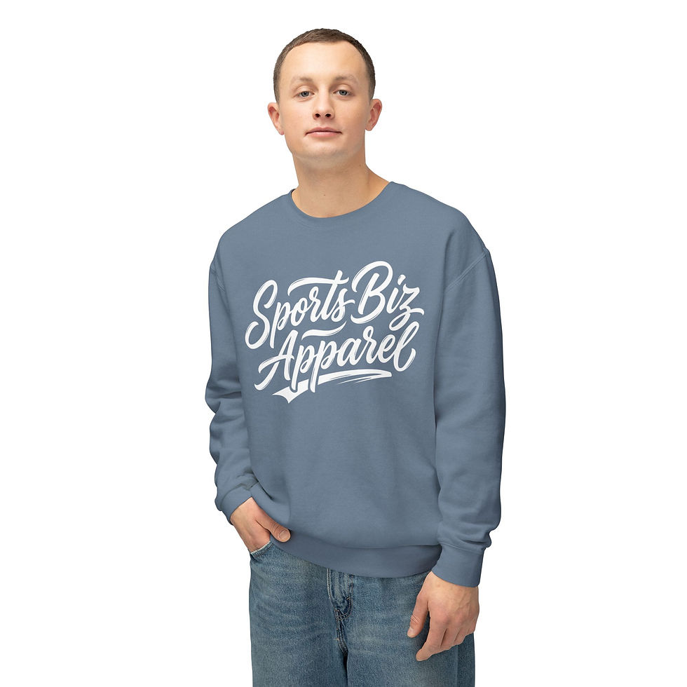 Thumbnail: Crewneck Sweatshirt — "Sports Biz Apparel" Script Logo Lightweight Pullover