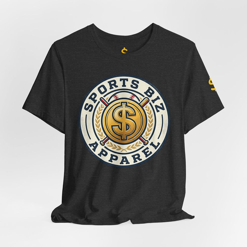 サムネイル： Sports Biz Apparel Logo Tee — Vintage Athletic Emblem T-Shirt