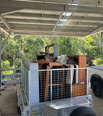 trailer filled with residential junk.