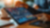 person-analyzing-data-tablet-with-focus-hand-touching-screen-displaying-colorful-charts-gr