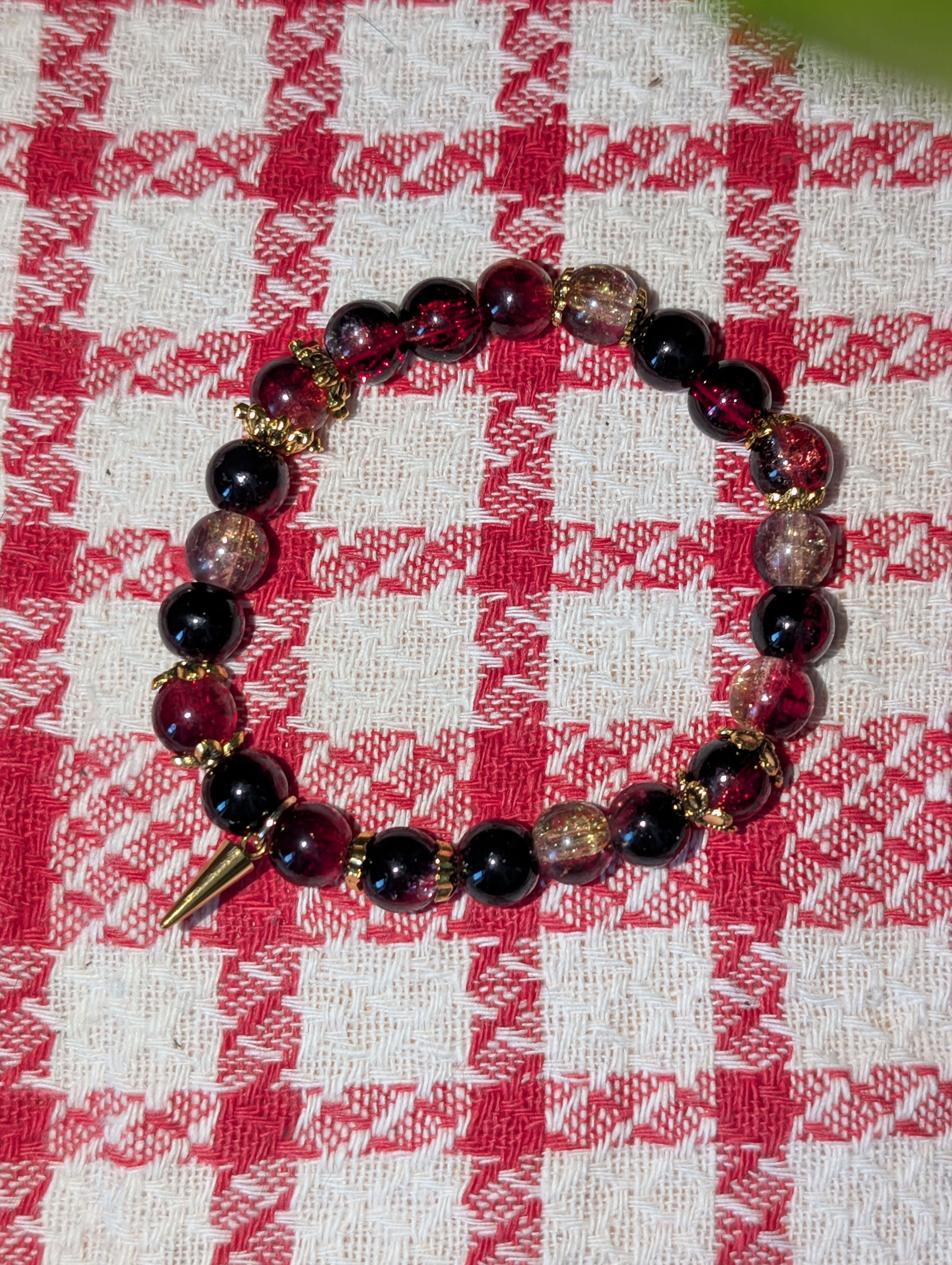 Bracelet rouge et or - Cône