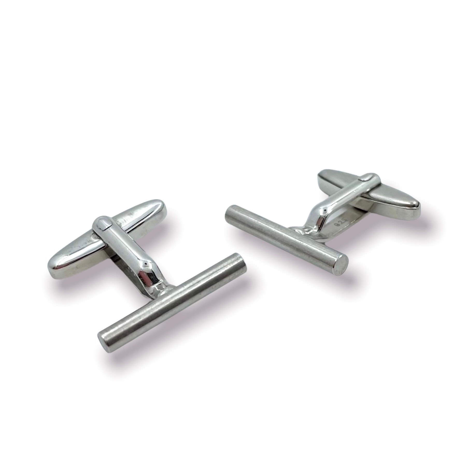 Manschettenknöpfe in 935er Silber/ rhodiniert