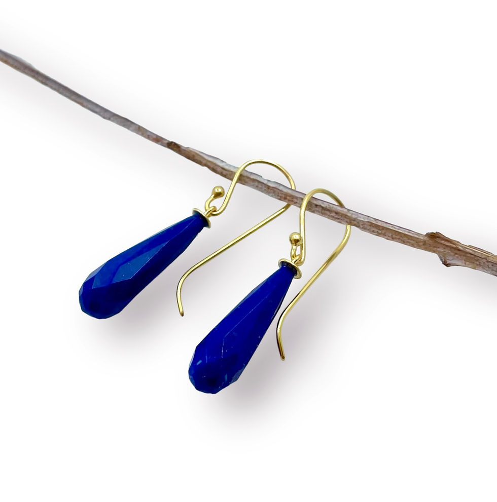 Ohrhänger mit Lapislazuli Tropfen/ lg. in 925er Silber/ vergoldet