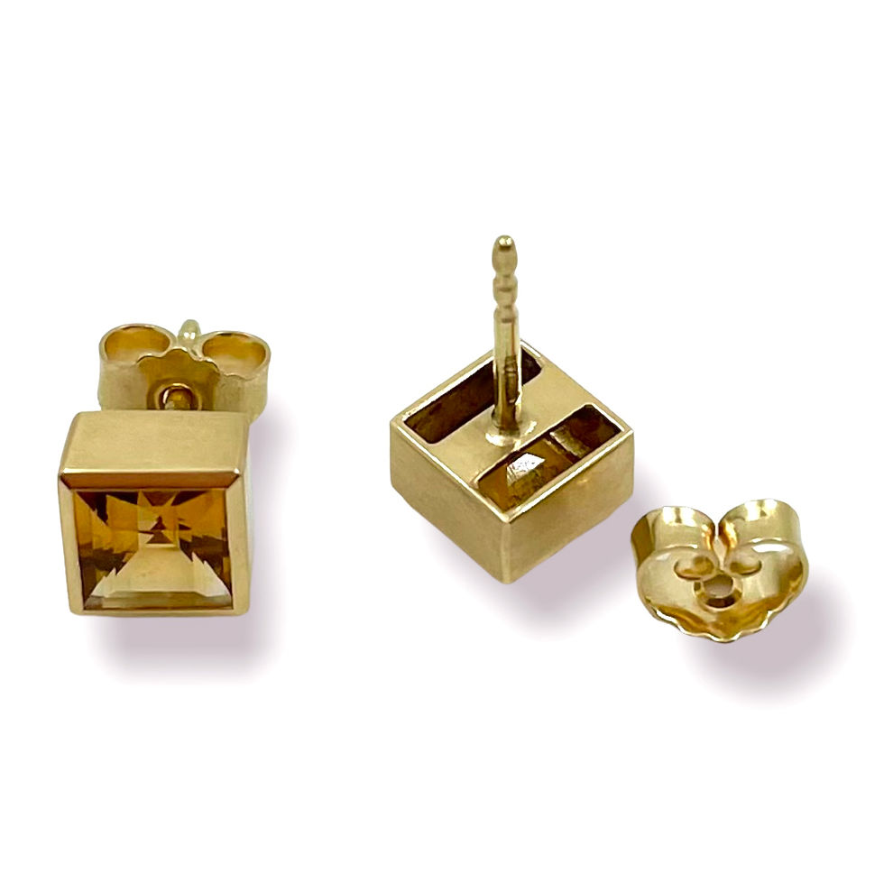 Miniaturbild: Ohrstecker mit Citrin in 750er Gelbgold