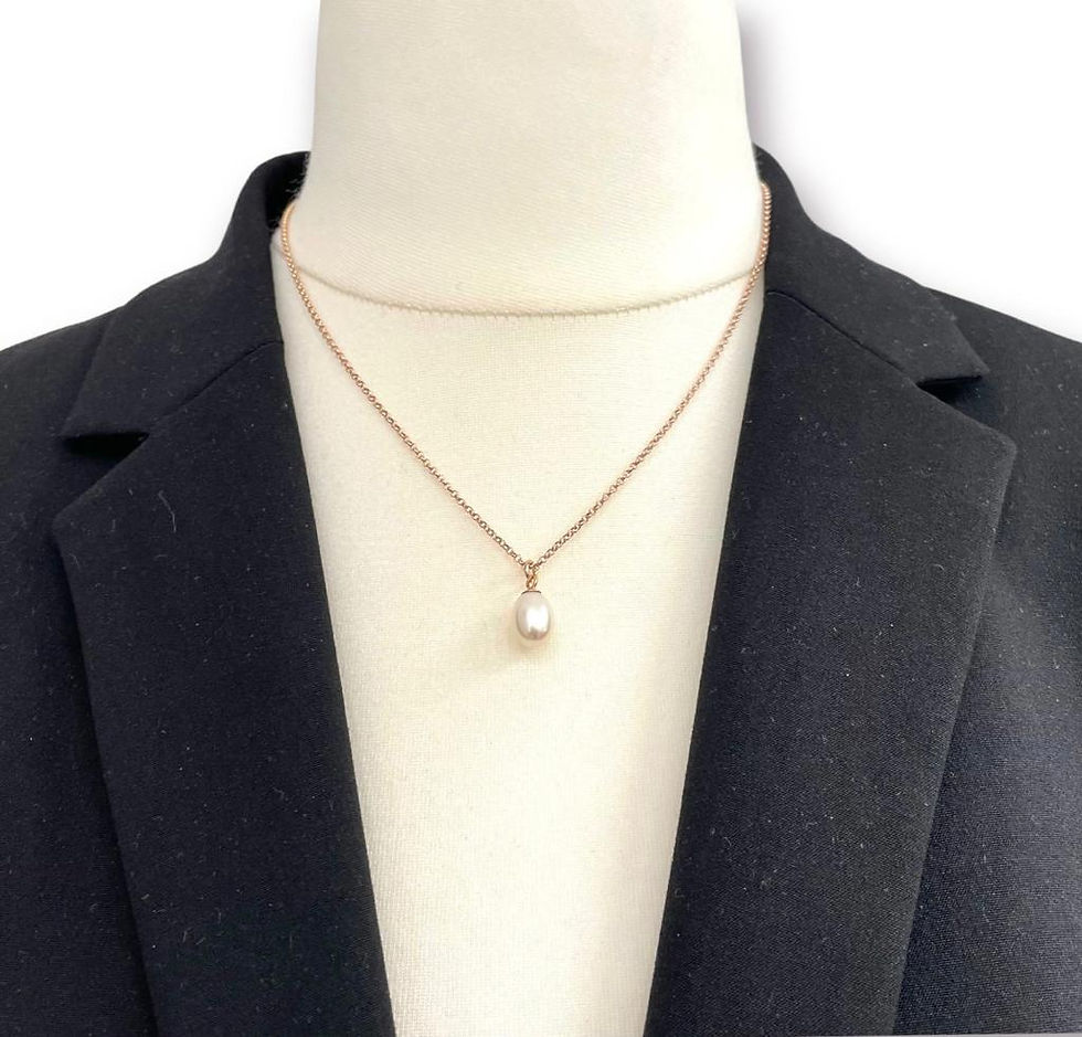 Miniaturbild: Anhänger mit Süßwasser Zuchtperle in 925er Silber mit Rotgold Plattierung