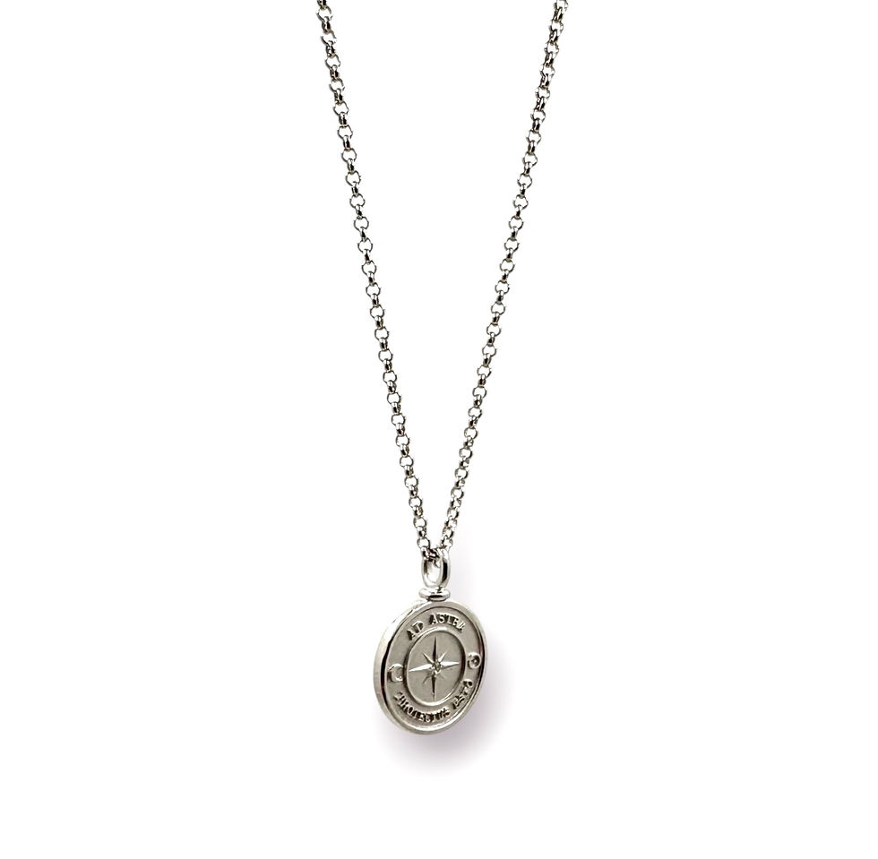 Miniaturbild: Schutzengel Amulett, d=16mm mit Brillant an Erbskette in 925er Silber/rhodiniert
