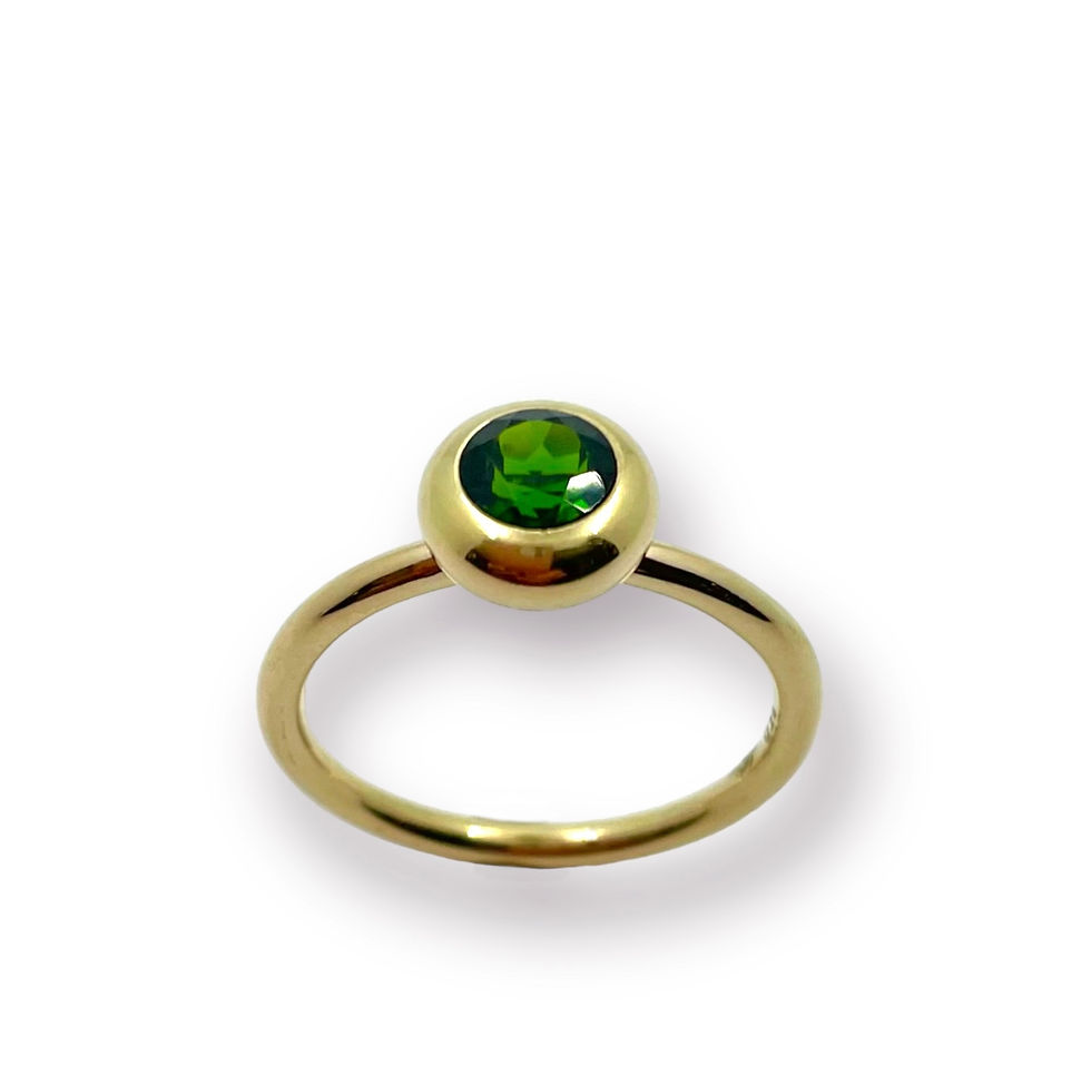 Ring Unikat in 750er Gelbgold mit Chromdiopsid RW 54