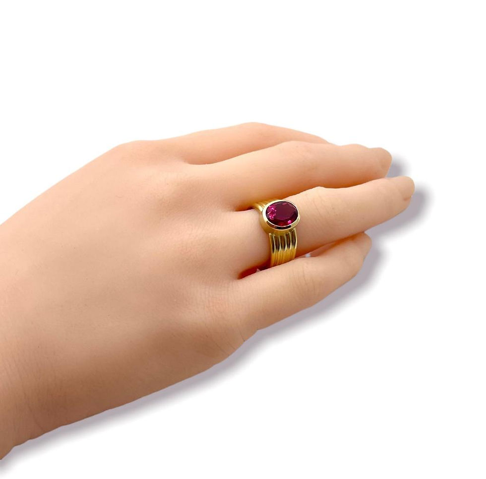 Miniaturbild: Unikat Ring in 750er Gelbgold mit Turmalin, in RW 55