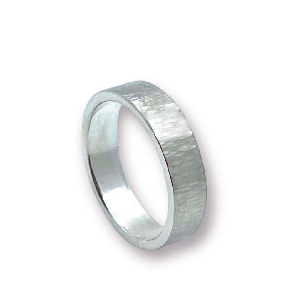 Miniaturbild: Ring in in 925er Silber m. handgeschmiedeter Textur in RW 53 1/2