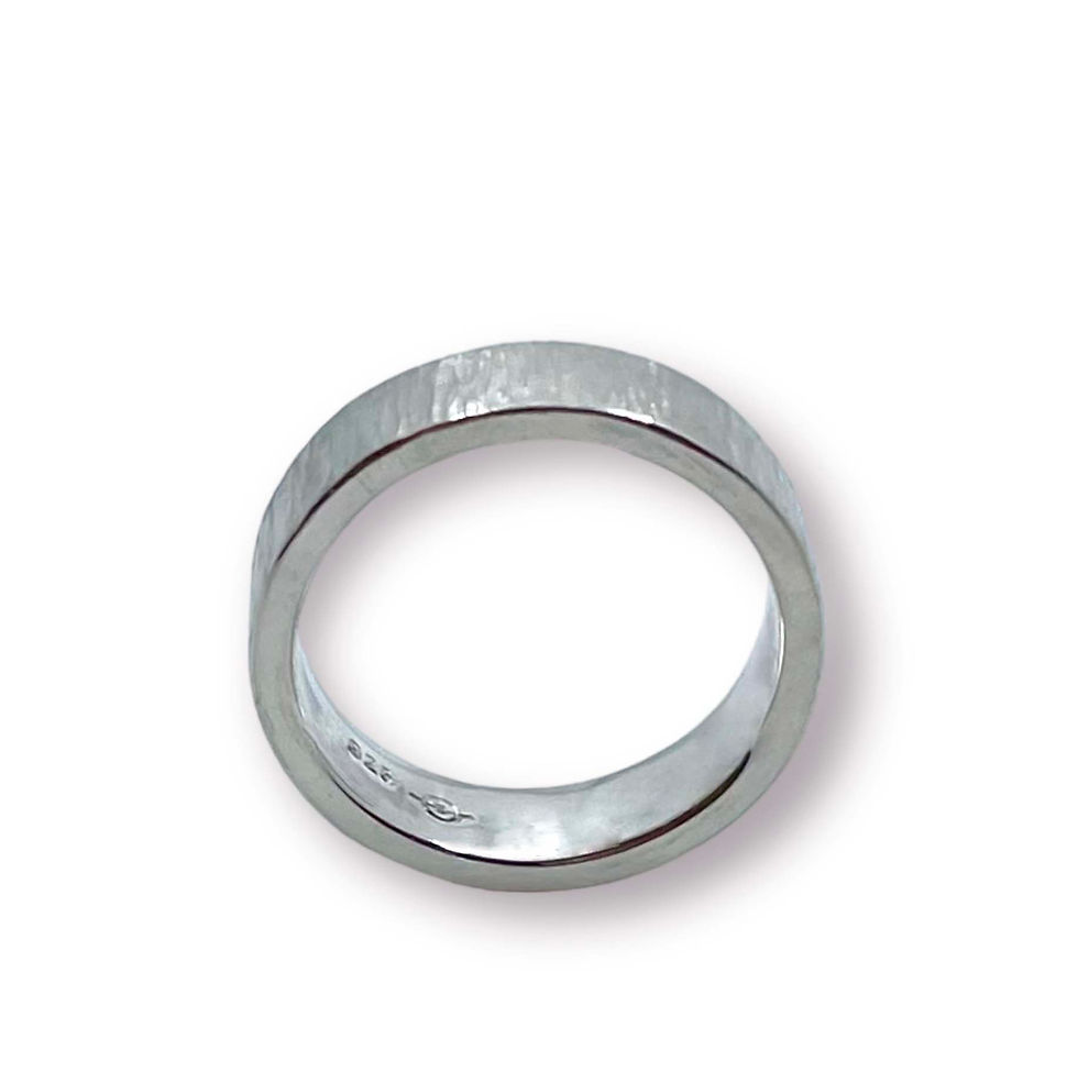 Miniaturbild: Ring in in 925er Silber m. handgeschmiedeter Textur in RW 53 1/2