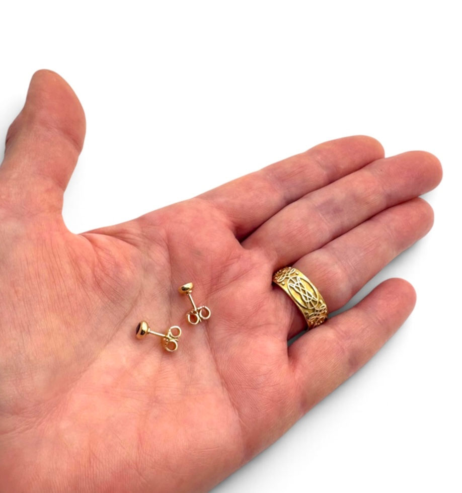 Miniaturbild: Ohrstecker mit Saphir/facettiert "blau" in 750er Gelbgold