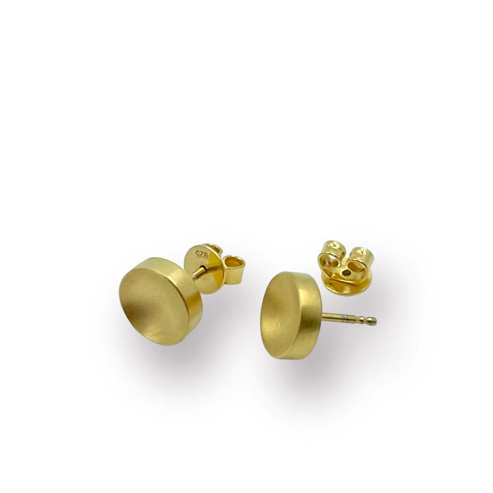 Miniaturbild: Unikat Ohrstecker in 925er Silber mit 750er Gelbgold Plattierung