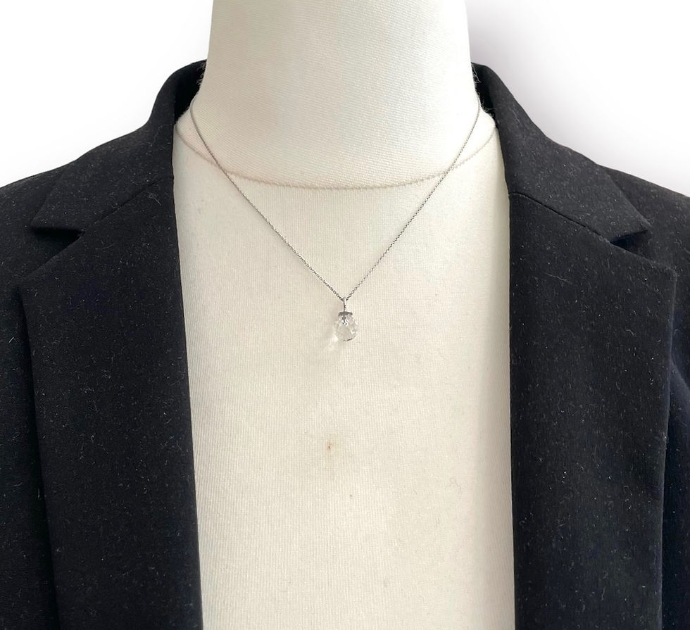 Miniaturbild: Anhänger Bergkristall/ facettiert an Ankerkette/ fein in 925er Silber/rhodiniert