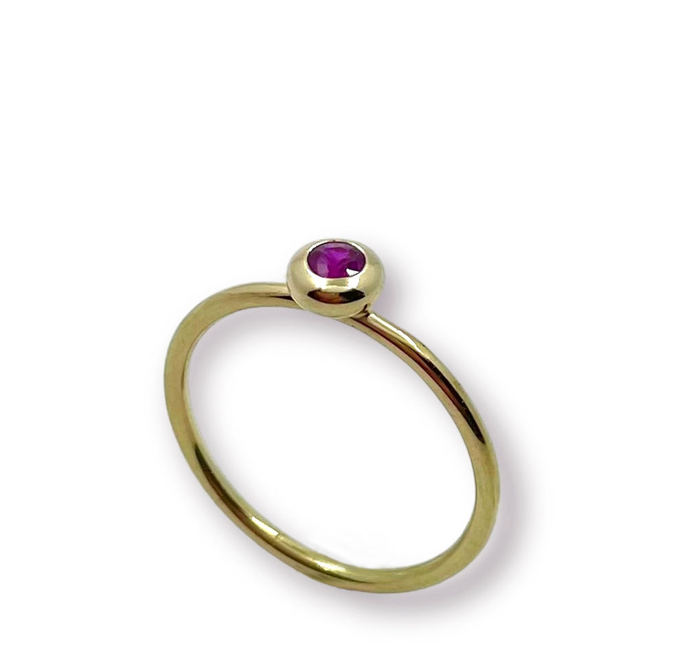 Miniaturbild: Ring in 750er Gelbgold mit Rubin/ facettiert in RW 53