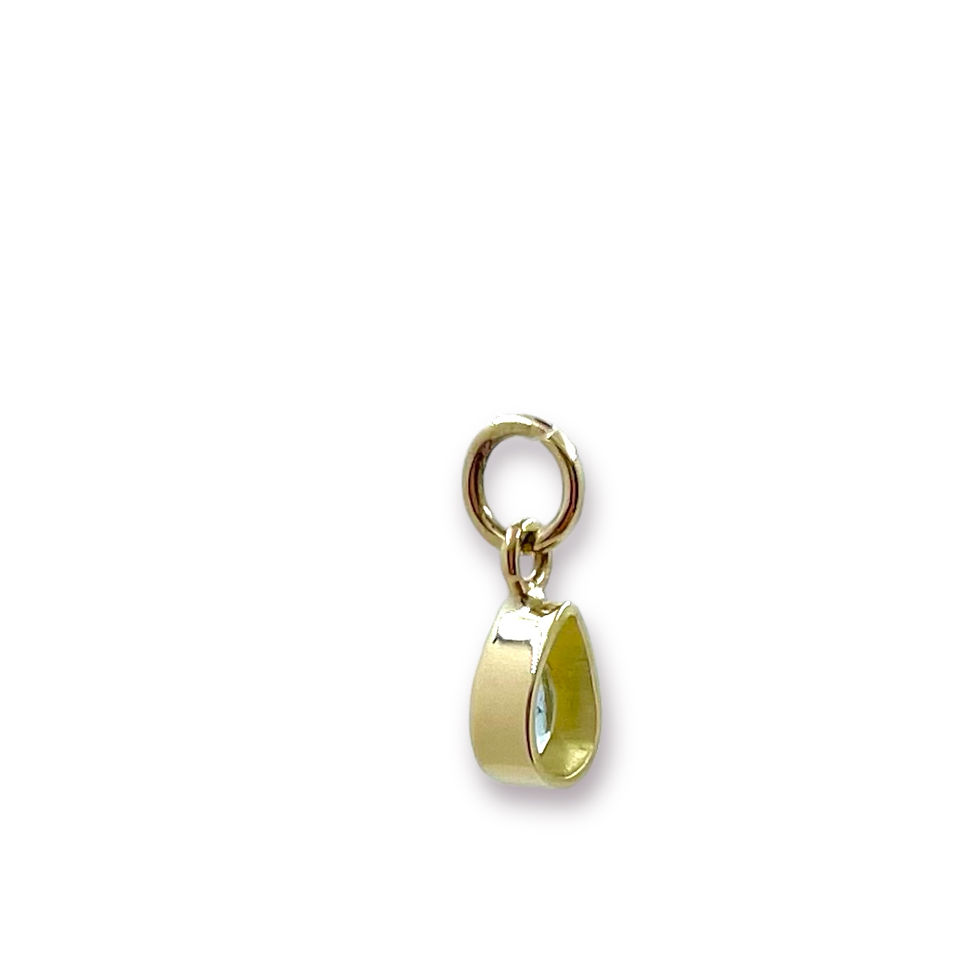 Miniaturbild: Anhänger Aquamarin Tropfen/ facettiert "mini" in 750er Gelbgold