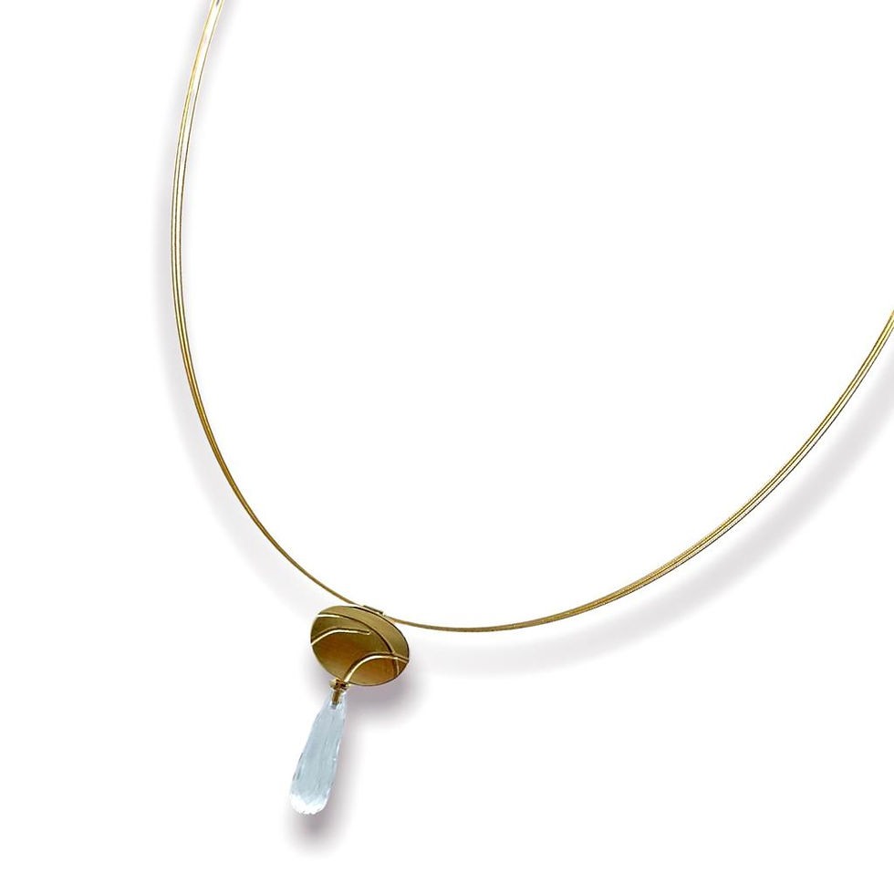 Miniaturbild: Anhänger mit Bergkristall Tropfen in 925er Silber/ Gelbgold Plattierung