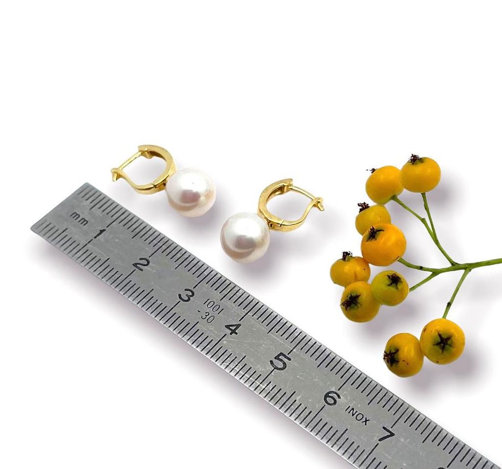 Miniaturbild: Creolen mit Süßwasser Zuchtperlen in 925er Silber/ Gelbgold Plattierung