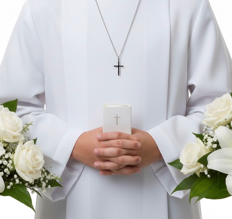 Miniaturbild: Anhänger „Kreuz“ (Unisex) an Ankerkette/ fein in 925er Silber/ rhodiniert, L= 45