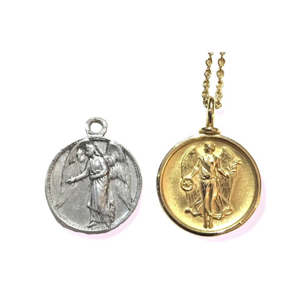 Miniaturbild: "Schutzengel" Anhänger/zart an Kette „Vario“ in 925er Silber/vergoldet
