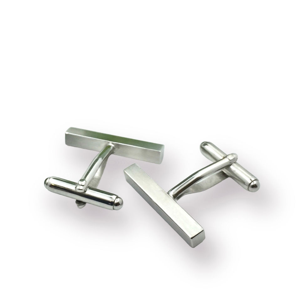 Miniaturbild: Manschettenknöpfe in 925er Silber/ rhodiniert mit beweglicher Mechanik