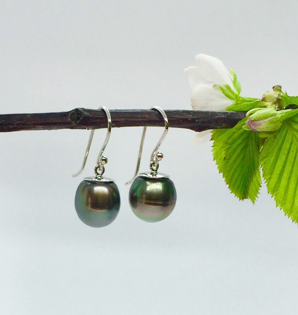 Miniaturbild: Ohrhänger Tahiti Perle in 750er Weißgold / rhodiniert