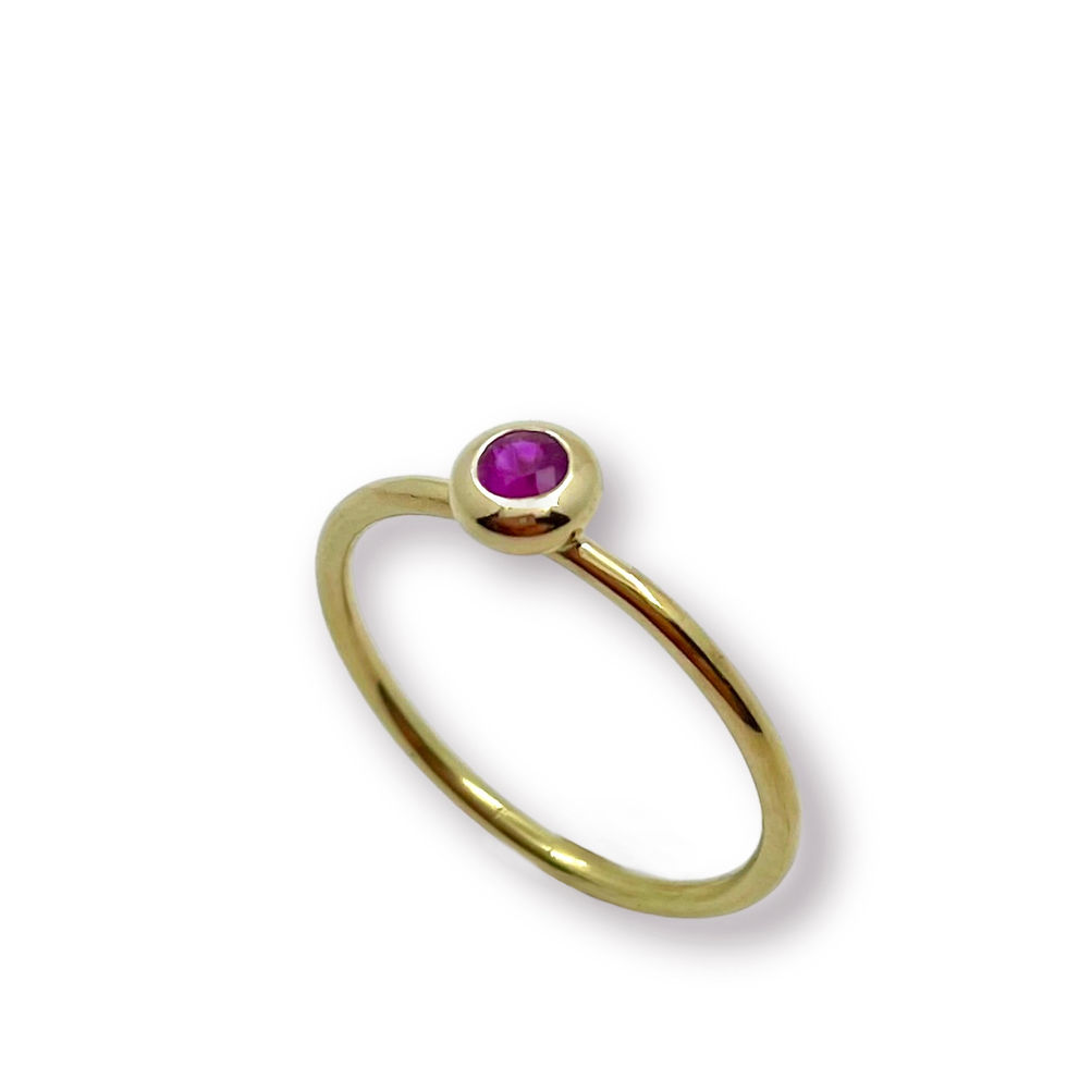 Miniaturbild: Ring in 750er Gelbgold mit Rubin/ facettiert in RW 53