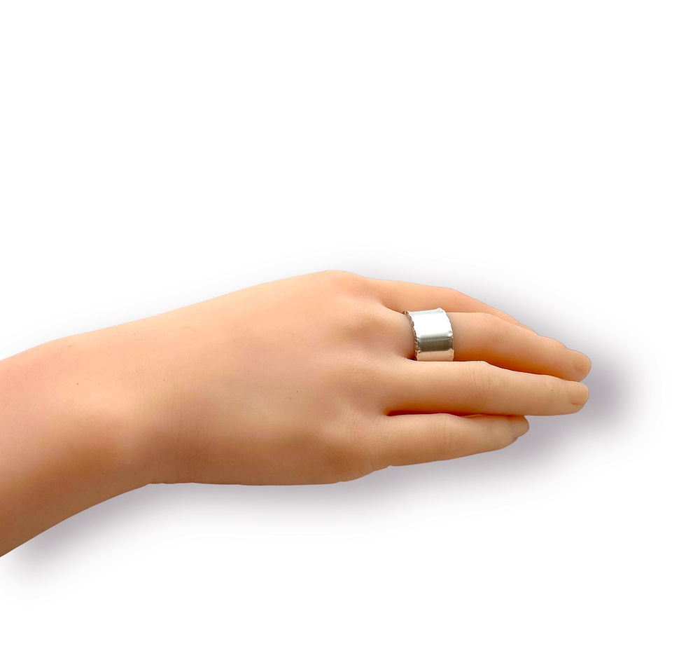 Miniaturbild: Breiter Ring in 925er Silber/ geschmiedet in RW 57