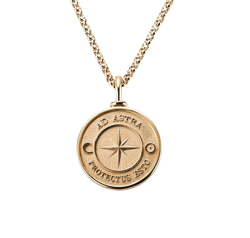 Miniaturbild: Unikat "Schutzengel" Amulett Anhänger in 750er Rotgold, d= 16 mm