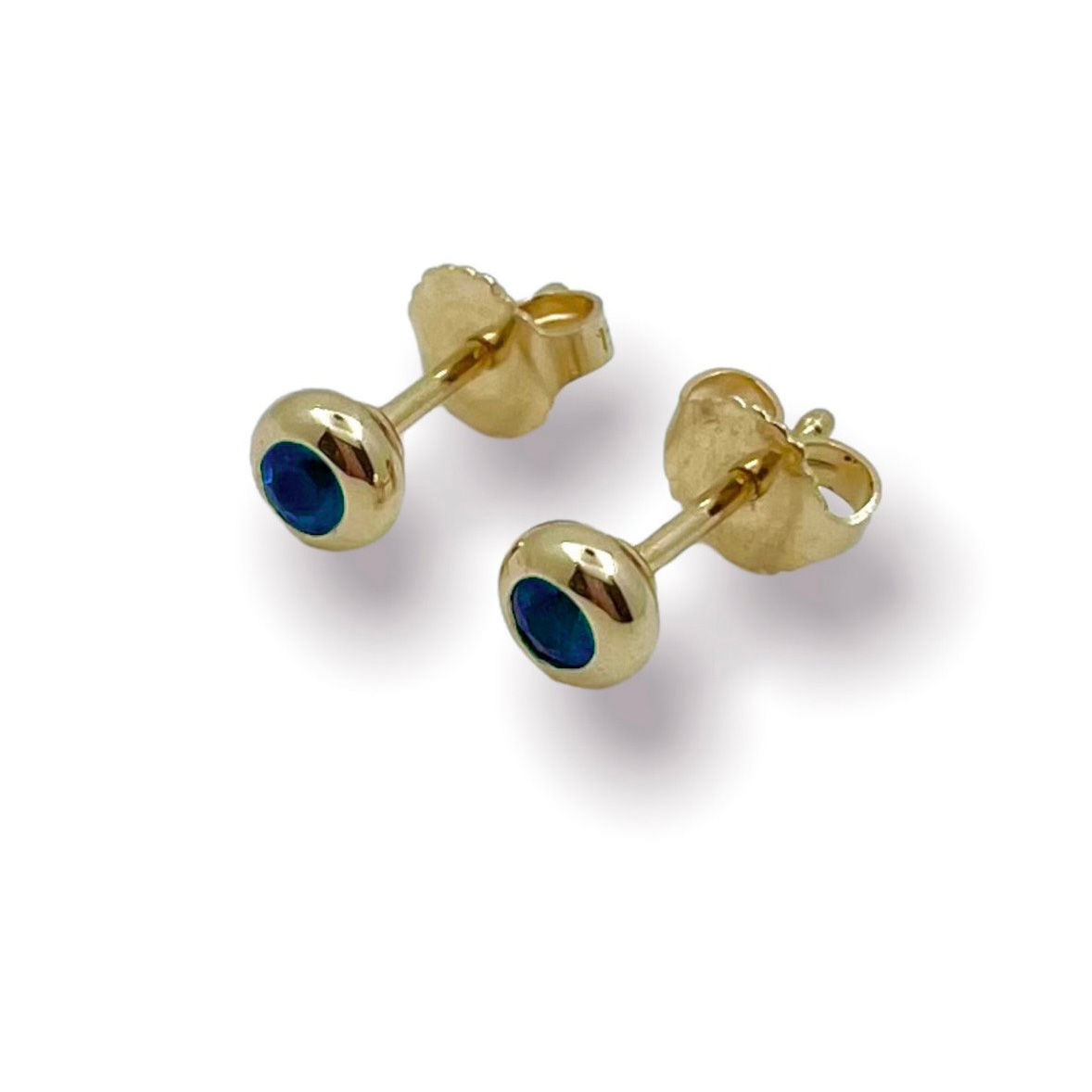 Ohrstecker mit Saphir/facettiert "blau" in 750er Gelbgold