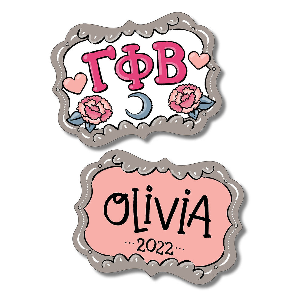Thumbnail: Gamma Phi Beta Greek Sorority Personalized Holiday Ornament