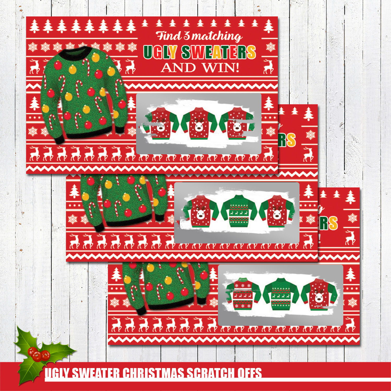 Ugly Christmas Sweater Scratch off Game